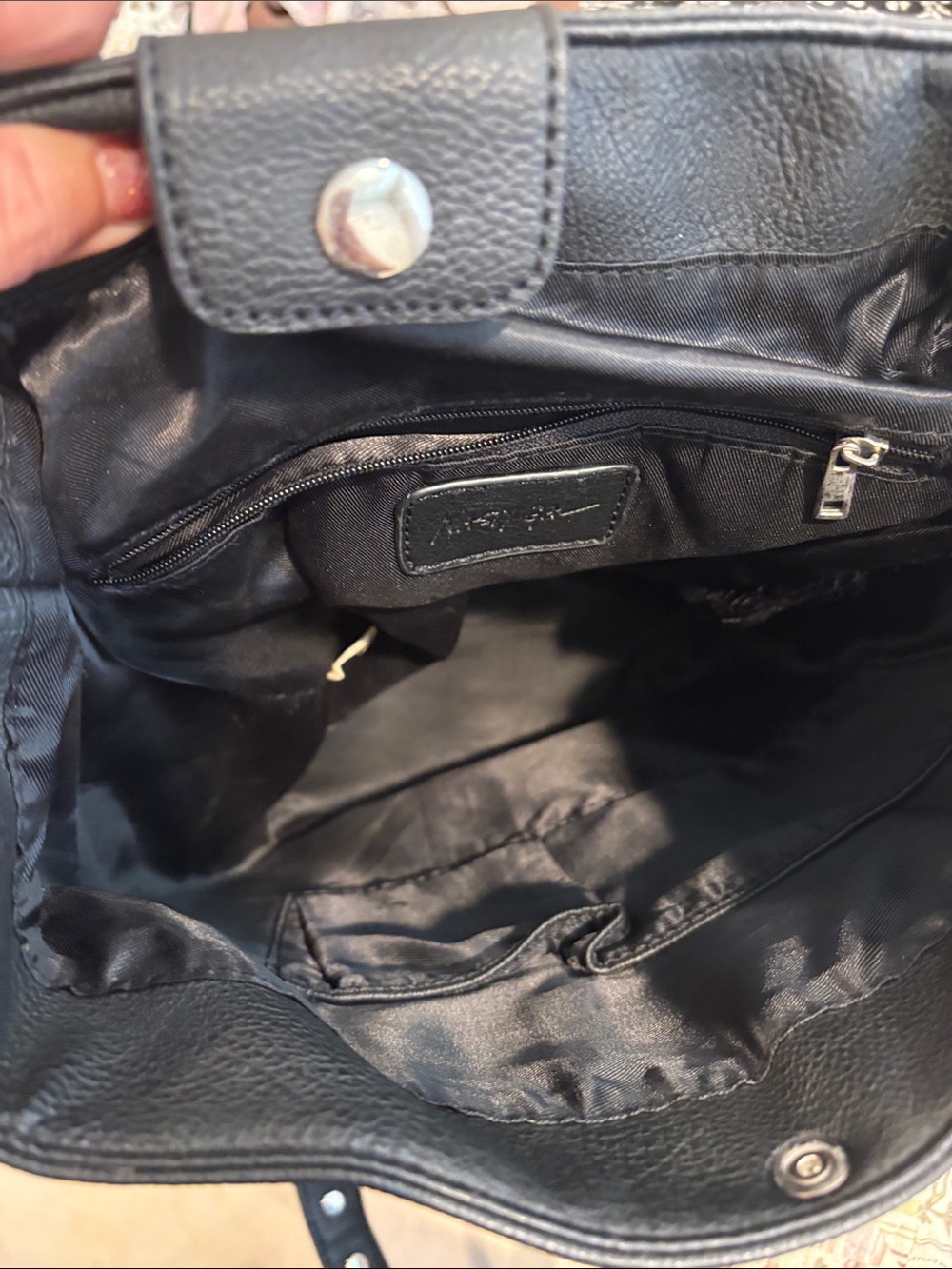Black Studded Faux Leather Backpack Purse - Picture 2 of 2